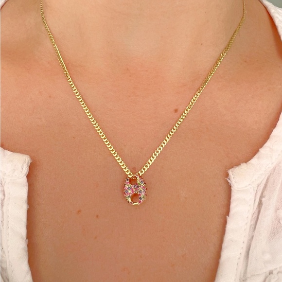 Multi Gemstone Rainbow Puffed Mariner Charm 14k Gold - Picture 5 of 5